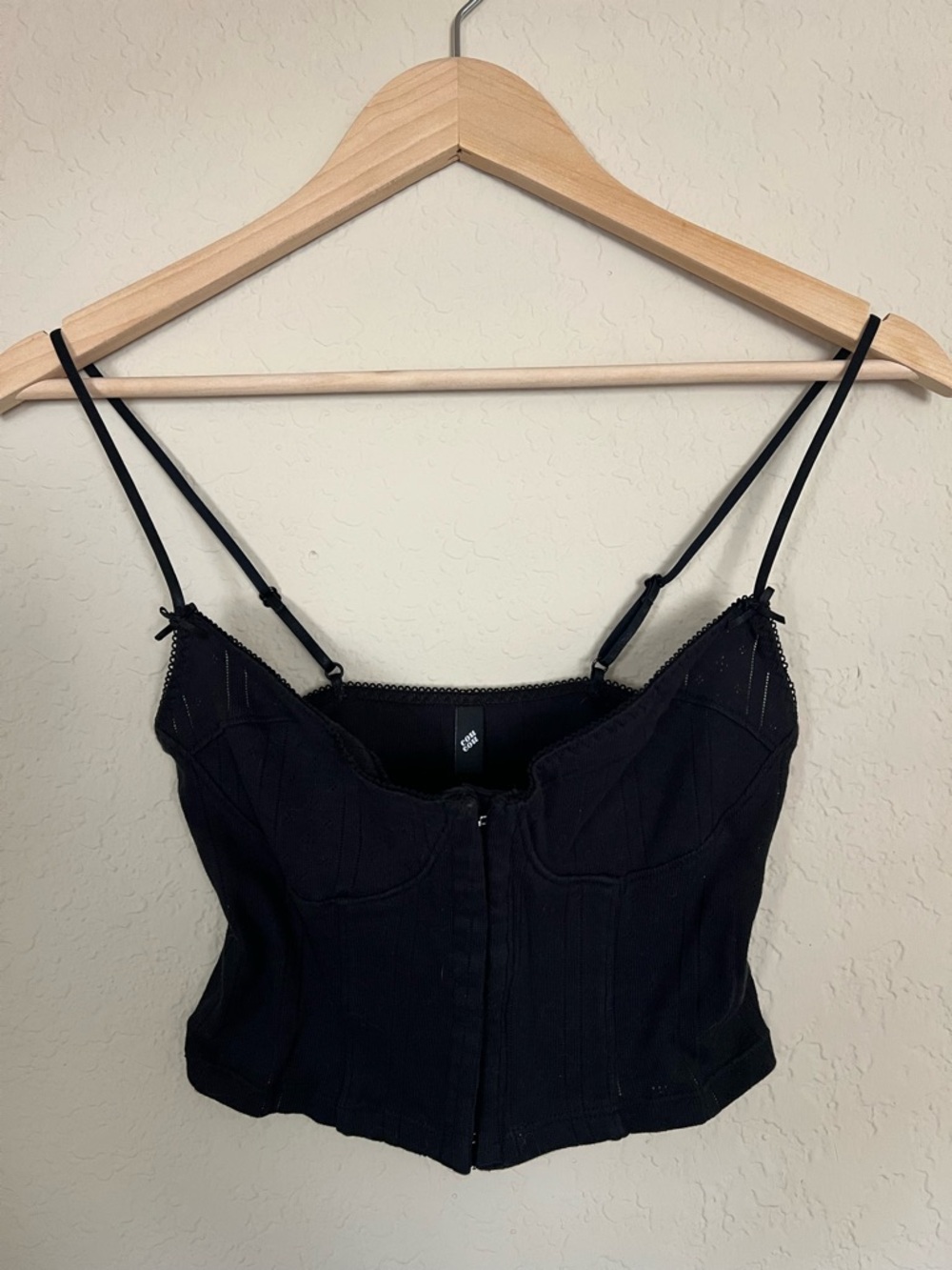 Cou Cou Intimates THE CORSELETTE Corset Spaghetti Strap Cami Black Size M